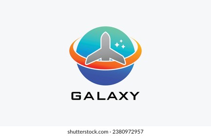 Galaxy space concept logo for astronomy and NASA design