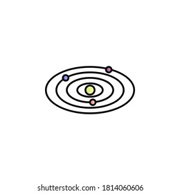 Galaxy, space, planets color gradient vector icon