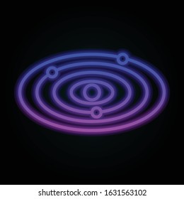 Galaxy, space, planets nolan-neon style icon. Simple thin line, outline vector of space for ui and ux, website or mobile application