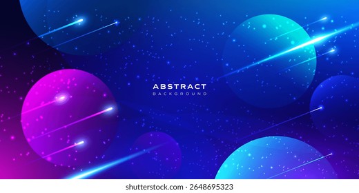 Galaxy Space purple blue background, Night starry sky, Colorful cosmos, milky way,  Bright cosmic backdrop, banner, template, cover, wallpaper, vector illustration
