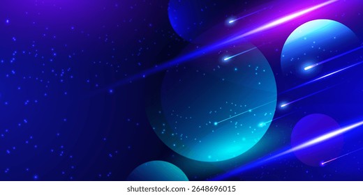 Galaxy Space purple blue  background, Night starry sky, Colorful cosmos, milky way,  Bright cosmic, abstract, backdrop, banner, template, cover, wallpaper, vector illustration