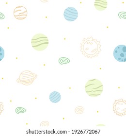 galaxy space seamless pattern, outer space seamless pattern
