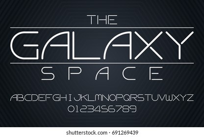 Galaxy space set style technology and modern.Decorative alphabet vector fonts and numbers.Typography design for headlines, labels, posters, logos, cover, etc.