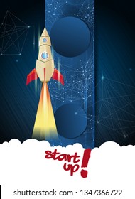 Galaxy space ship rocket, creative idea. vector, vector illustration