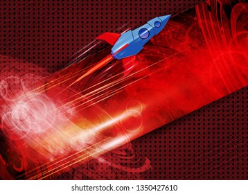 Galaxy space ship rocket, creative idea, vector