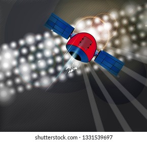 Galaxy space ship rocket, vector