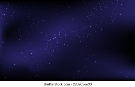 Galaxy space vector background. Universe cosmos wallpaper. Astronomical night sky view, stars shining background. Galaxy space with celestial bodies.  Starburst in vacuum. Shining glowing stars night 