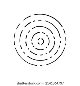 Arte de la línea espiral galaxia. Sistema solar. Movimiento de planetas y satélites alrededor del sol. Espacio. Cuerpo celestial. Astronomía. Ilustración del doodle vector dibujado a mano. Elemento de esquema simple.