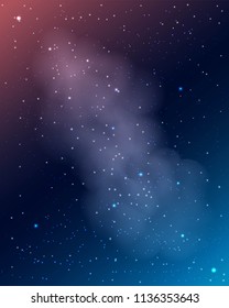 Galaxy with star. Abstract background. Vector illustration