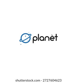 planeta estrela galáxia com desenho linear órbita de estrela em fundo branco