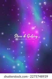 Galaxy starry background design poster