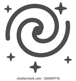 Galaxy Stars vector icon. Style is flat gray symbol, rounded angles, white background.