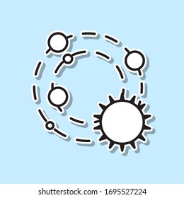 Galaxy sticker icon. Simple thin line, outline vector of space icons for ui and ux, website or mobile application