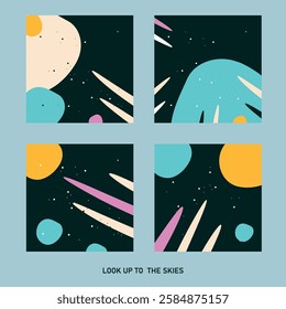 Galaxy style abstract figures combined