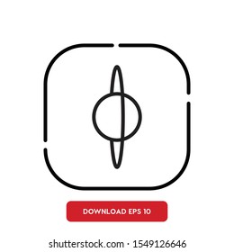 Galaxy symbol, planet outline vector icon