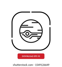 Galaxy symbol, planet outline vector icon