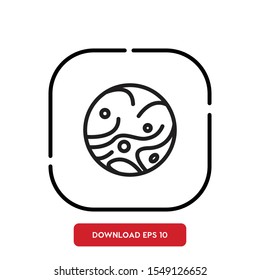 Galaxy symbol, planet outline vector icon
