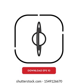 Galaxy symbol, planet outline vector icon