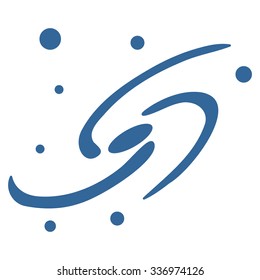 Galaxy System vector icon. Style is flat cobalt symbol, rounded angles, white background.