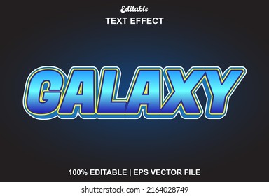 Galaxy Text Effect With Blue Color And Editable.
