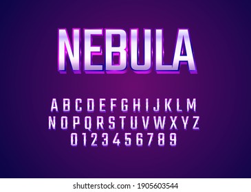 Galaxy theme font effect  Set character alphabet   number for space game  sci  fi movie  game logo template