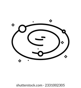 Galaxy in a trendy linear icon style. Enhance your designs with a sleek and contemporary vector illustration. This versatile and editable graphic resource is perfect for a multitude of purposes.