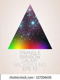 Galaxy triangle rainbow background - vector illustration.