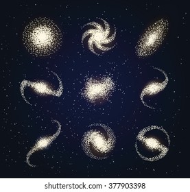 Galaxy types astronomy abstract vector