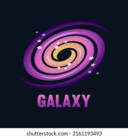 galaxy and universe logo and illustration template on isolated background