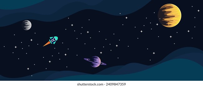 galaxy vector art, space illustration eps vector
