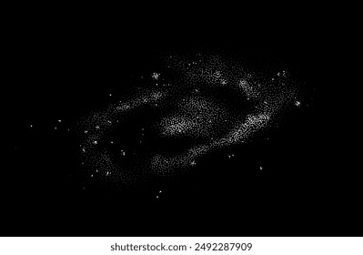 Galaxy vector background black and white illustration