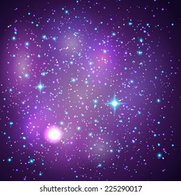Galaxy vector background with shining stars