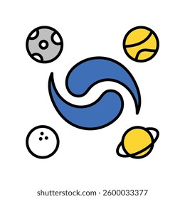 Galaxy vector filled outline icon. EPS 10 file