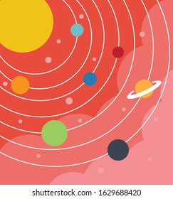 Galaxy vector illustration. universe planetarium stars theme, flat design