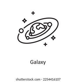 Galaxy Vector Outline Icon Design illustration. Space Symbol on White background EPS 10 File