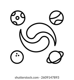 Galaxy vector outline icon. EPS 10 file