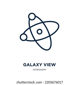 galaxy view icon from astronomy collection. Thin linear galaxy view, view, galaxy outline icon isolated on white background. Line vector galaxy view sign, symbol for web and mobile