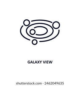 galaxy view outline icon.  Thin line icon from astronomy collection. Editable vector isolated on white background