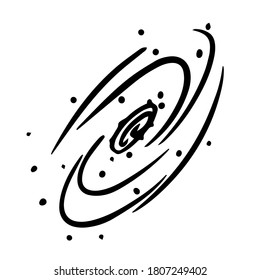 Galaxy vortex clipart doodle style icon. Isolated vector.