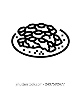 galbi ribs korean cuisine line icon vector. galbi ribs korean cuisine sign. isolated contour symbol black illustration