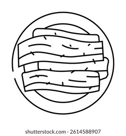 galbi ribs korean cuisine line icon vector. galbi ribs korean cuisine sign. isolated contour symbol black illustration