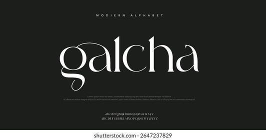 Galcha  alphabet letters font and number. Classic Lettering Minimal Fashion Designs. Typography modern serif fonts regular decorative vintage concept. vector illustration	