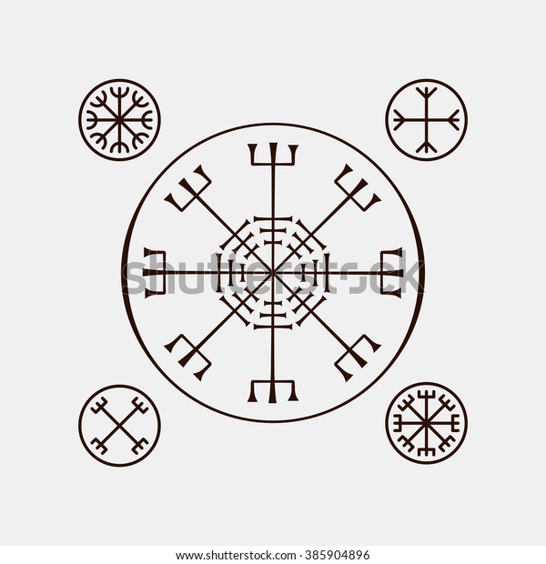 Galdrastafir Helm Der Ehrfurcht Magische Runic Symbole Stock Vektorgrafik Lizenzfrei