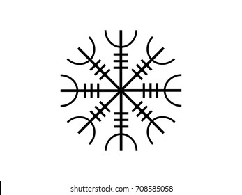 Galdrastafir. Icelandic symbol, intertwined runes. Vector illustration