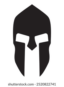 Galea silhouette icon. roman helmet isolated