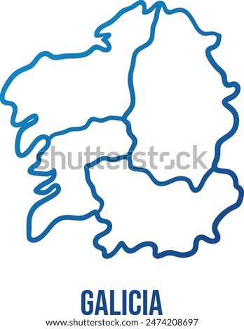 Galicia, Autonomous community of Spain map with provinces borders	