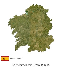 Galicia, Autonomous Community of Spain Topographic Map (EPS)