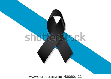 Galicia flag with black ribbon vector
