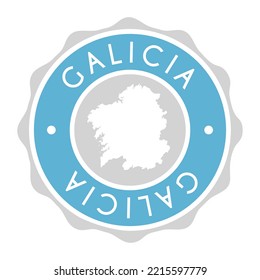 Galizien, Spanien Badge Karte Vektor Seal Vektor Zeichen. Länderstempel-Design-Symbol für die Landesmarke. 