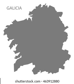 Galicia Spain Map in grey